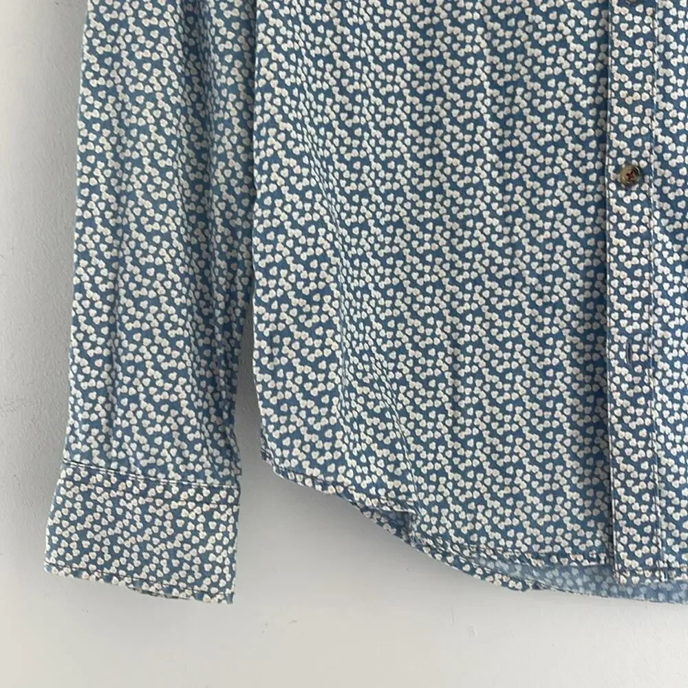 Moods of Norway 100% cotton slim fit floral print long sleeve button up shirt M